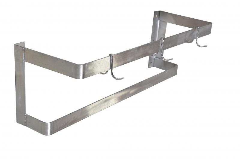 36-inch Wall-Mounted Pot Rack with 3 pc 36-inch Wall-Mounted Pot Rack with 3 pc. Plated Pot Hooks